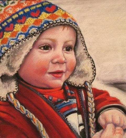 Harry Young, Aged 2yrs Painted in 2009 in Pastel on Canson Pastel Paper. Framed behind Glass.
